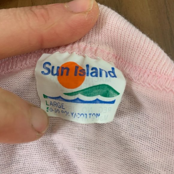 VTG Red Stripe Men's 80s Pink Beer 50-50 Spell Out Jamaica T-Shirt Sz L - Picture 3 of 10